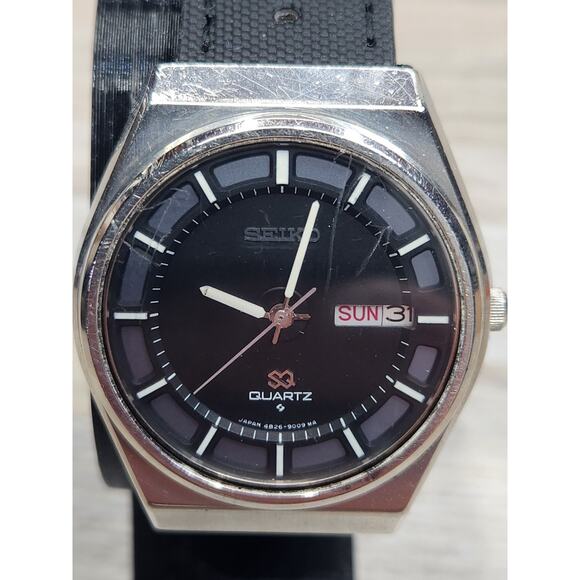 Vintage Seiko SQ 2-Tone Rare Grey/Black Dial. Running - Picture 3 of 6